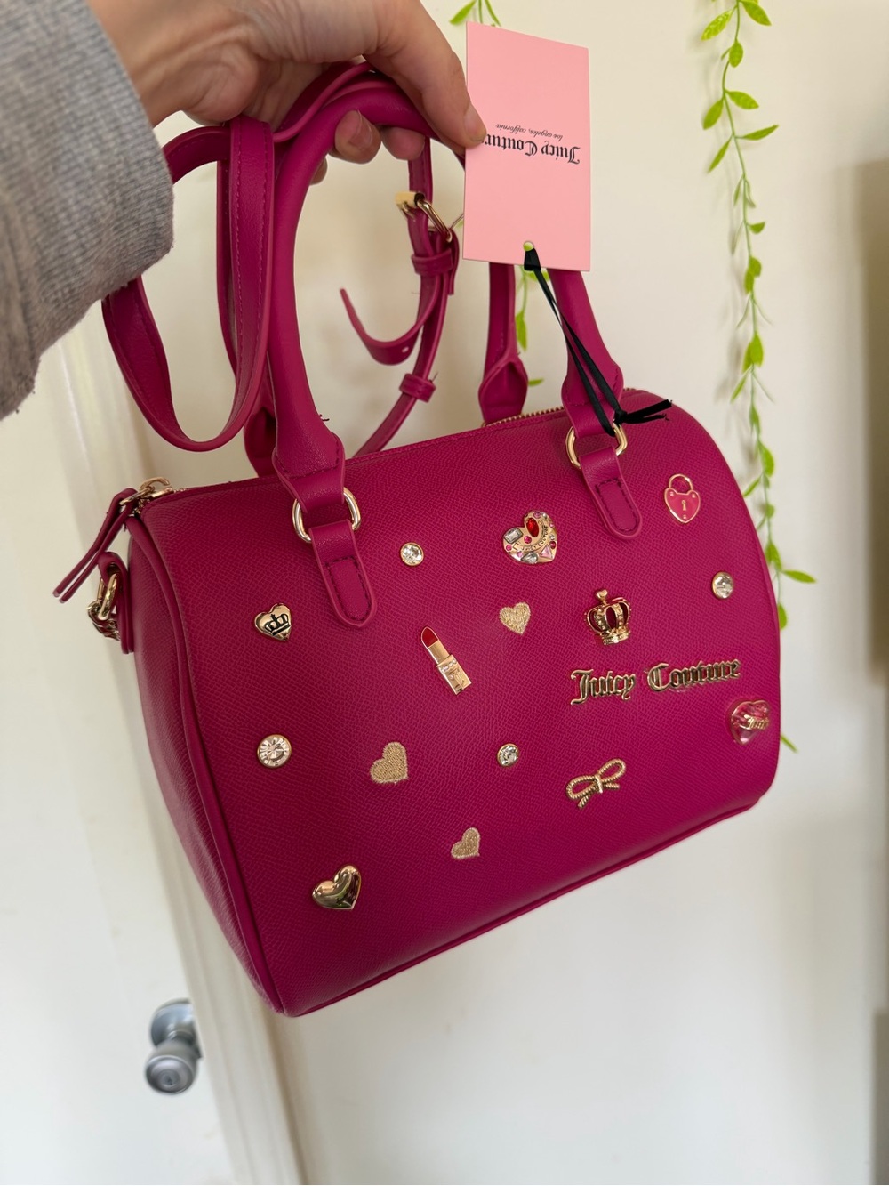 Juicy Couture Hot Pink Embellished Satchel